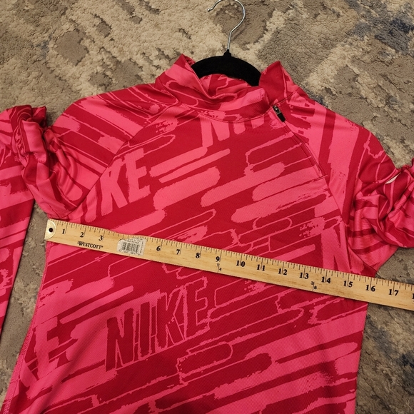 Nike Pro Hyperwarm 3.0 Mock Pink Spell out pullover zip shoulder size XL youth - Picture 2 of 16